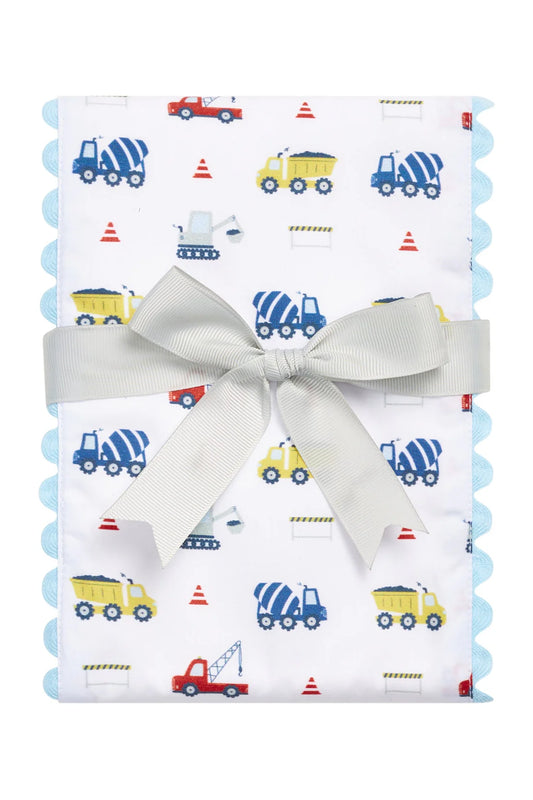Dump Truck Fancy Fabric Burp