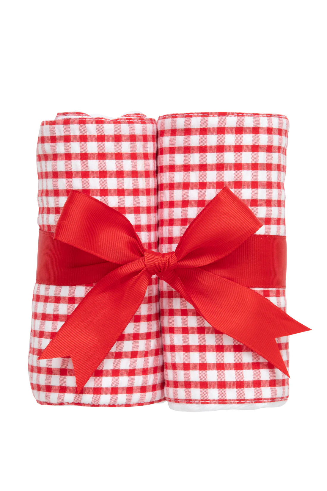 Red- Big Check Set of Two Burps