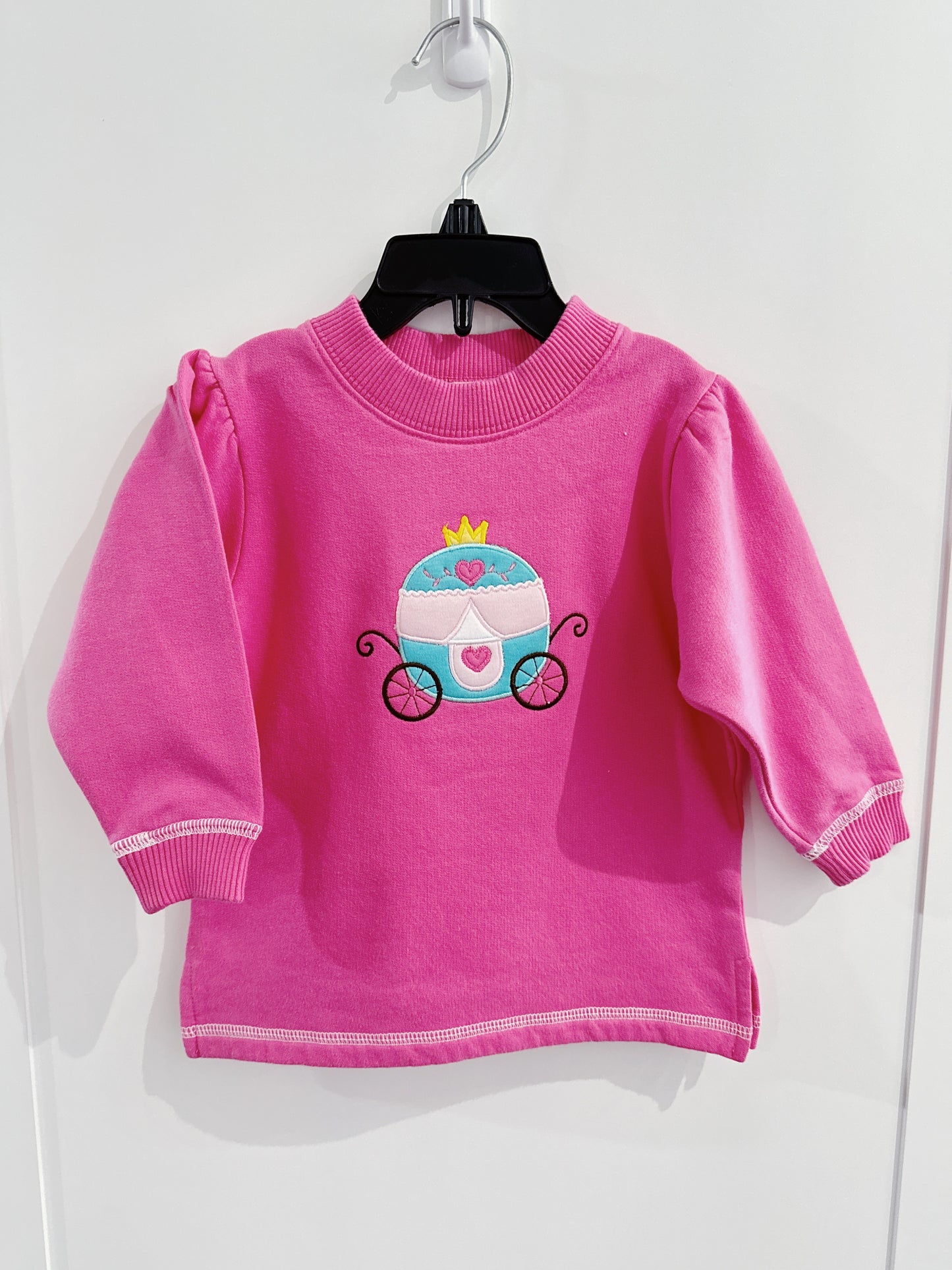 Lily Pads Girls Hot Pink Princess Carriage Sweatshirt