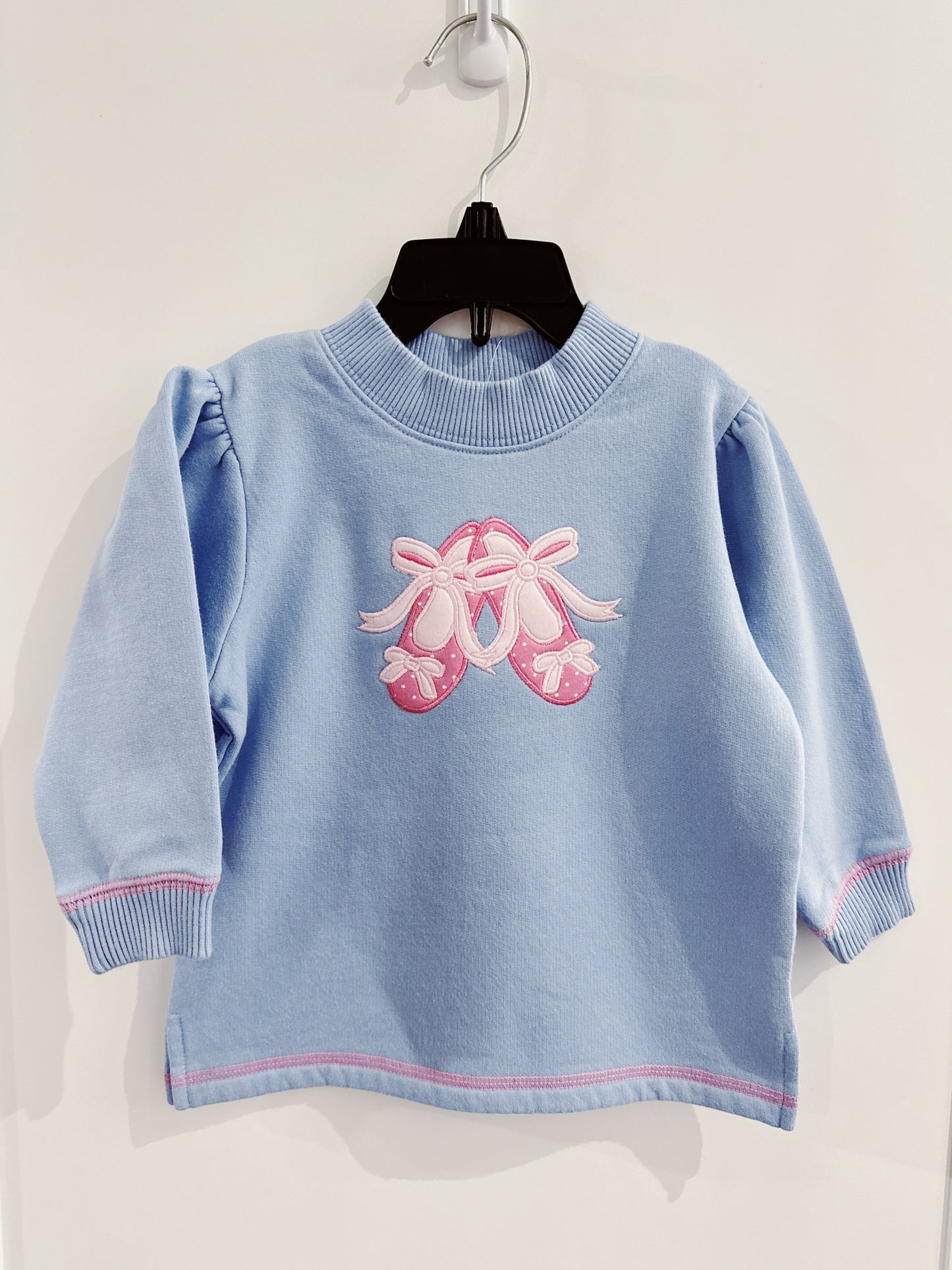 Lily Pads Girls Blue Ballet Slippers Sweatshirt
