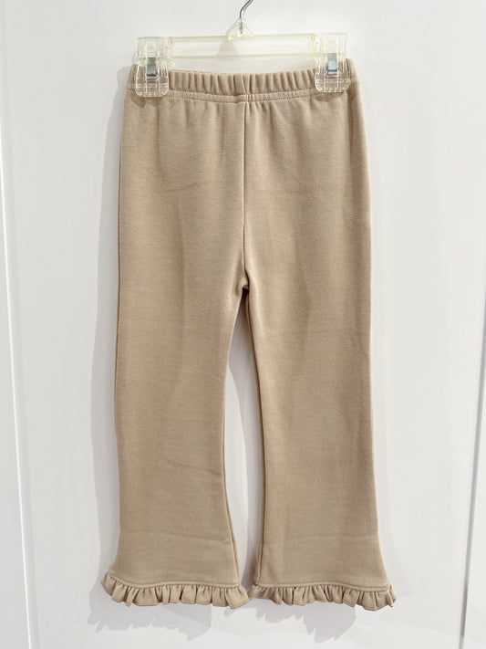 Lily Pads Girls Sand Knit Ruffled Flared Pant