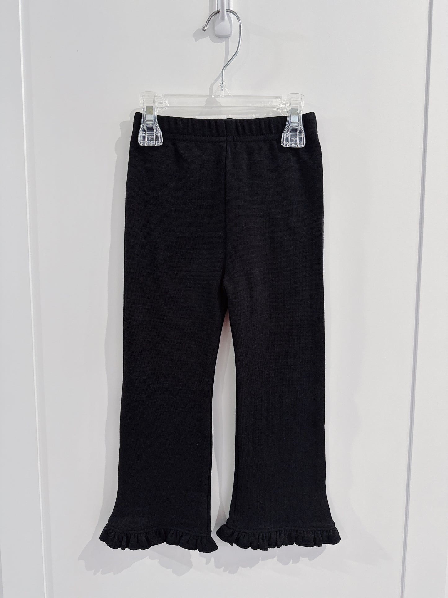 Lily Pads Girls Black Knit Ruffled Flared Pant