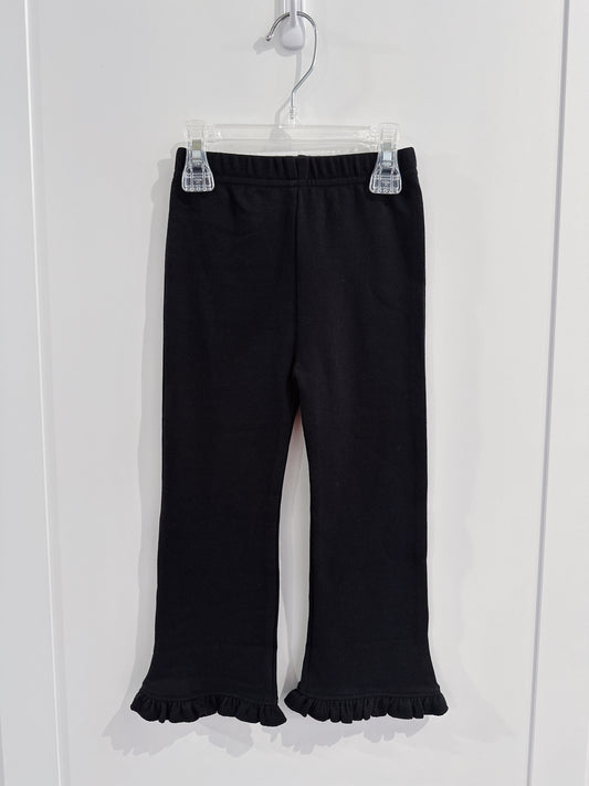 Lily Pads Girls Black Knit Ruffled Flared Pant