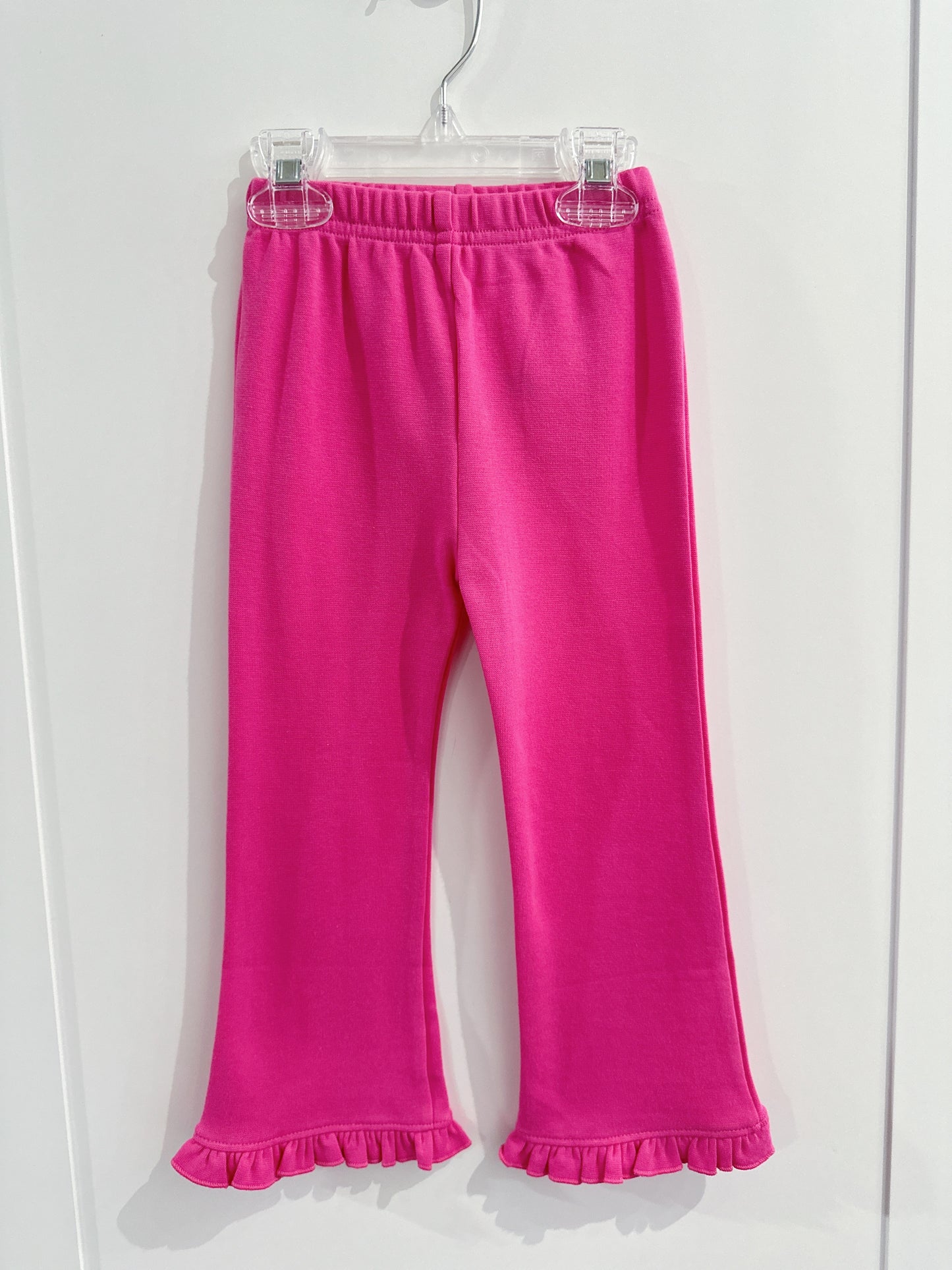 Lily Pads Girls Hot Pink Knit Ruffled Flared Pant
