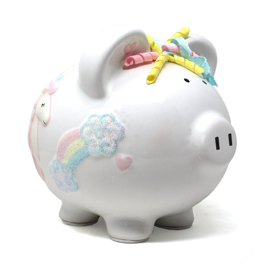 Piggy Bank- Unicorn and Rainbows