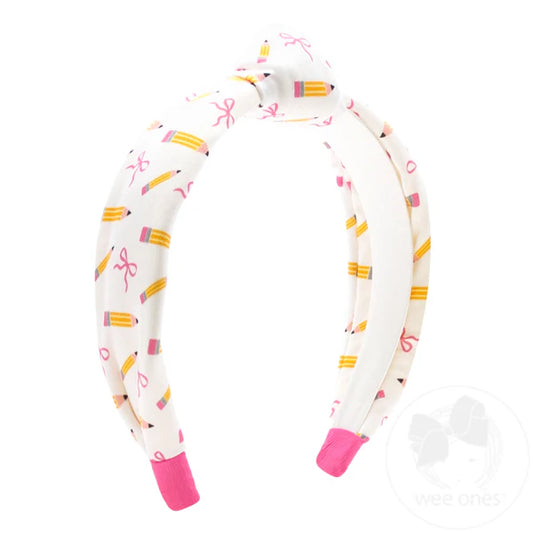Back to School Pencils Knot Headband