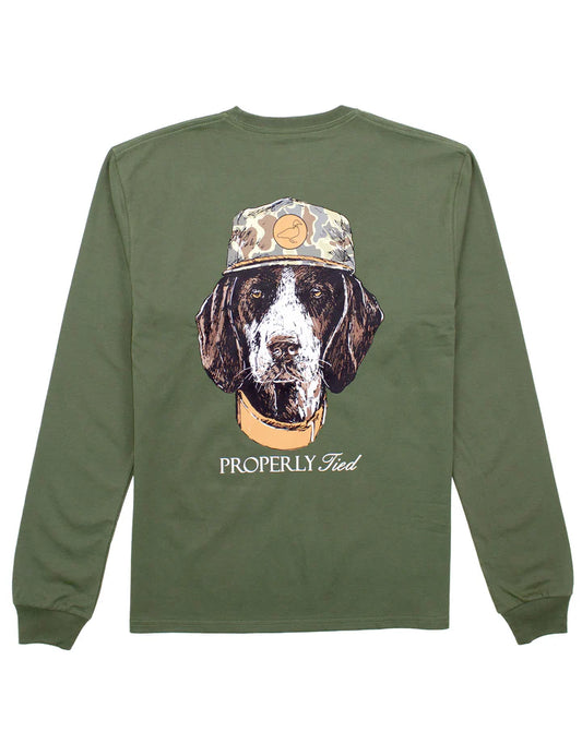 Properly Tied Olive L/S Mans Best Friend Tee
