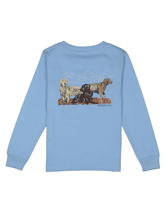 Properly Tied Light Blue L/S Hunting Dogs Tee