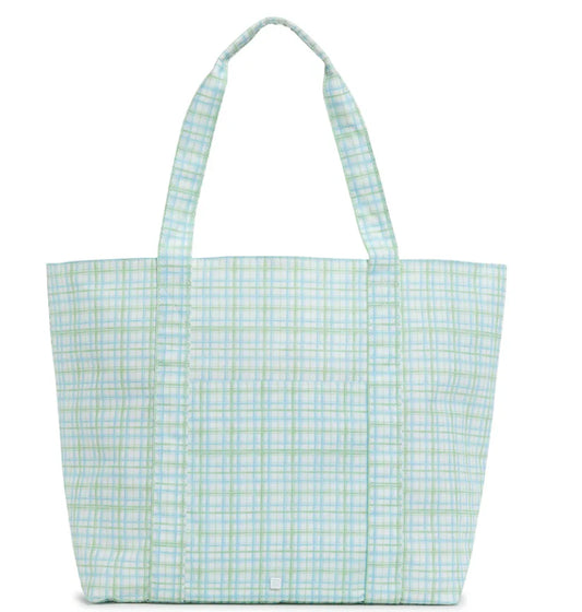 TRVL Design X-Large Jumbo Tote- Green Classic Plaid