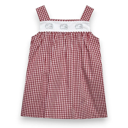 Southern Saturday Crimson/Gray Elephant Face Dress