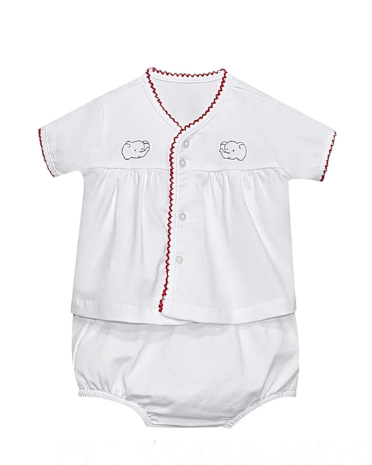 Southern Saturday Crimson/Gray Unisex Diaper Set