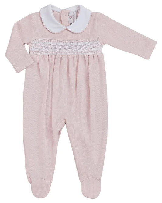 Mio Cotton Pink Special Knit Smocked Footie