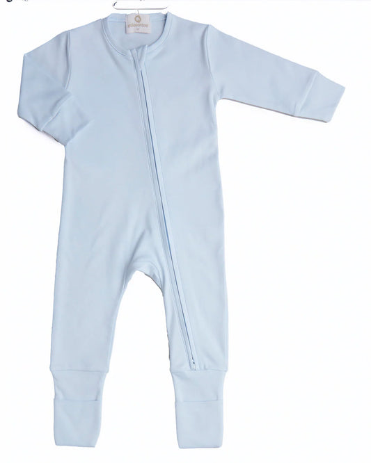 Mio Cotton Blue Special Knit Zipper Romper