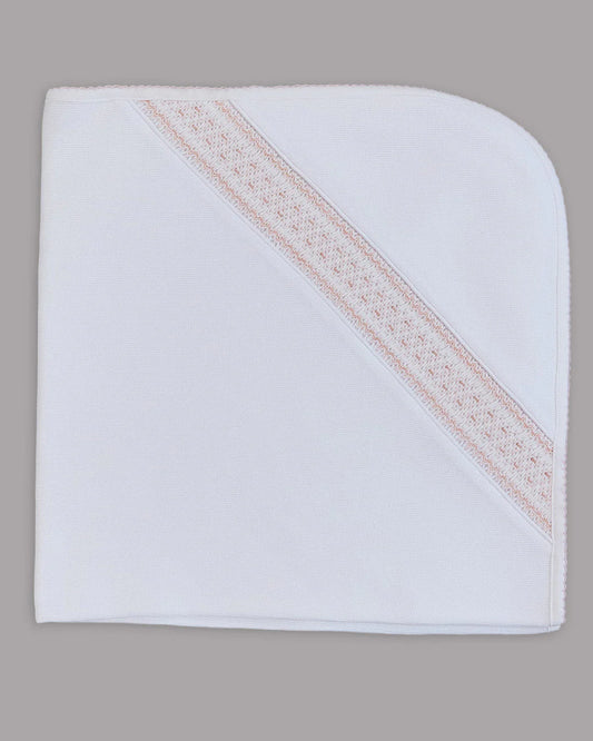 Mio Cotton White Special Knit Daphne Smocked Blanket