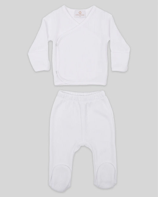 Mio Cotton White Special Knit Kimono Set