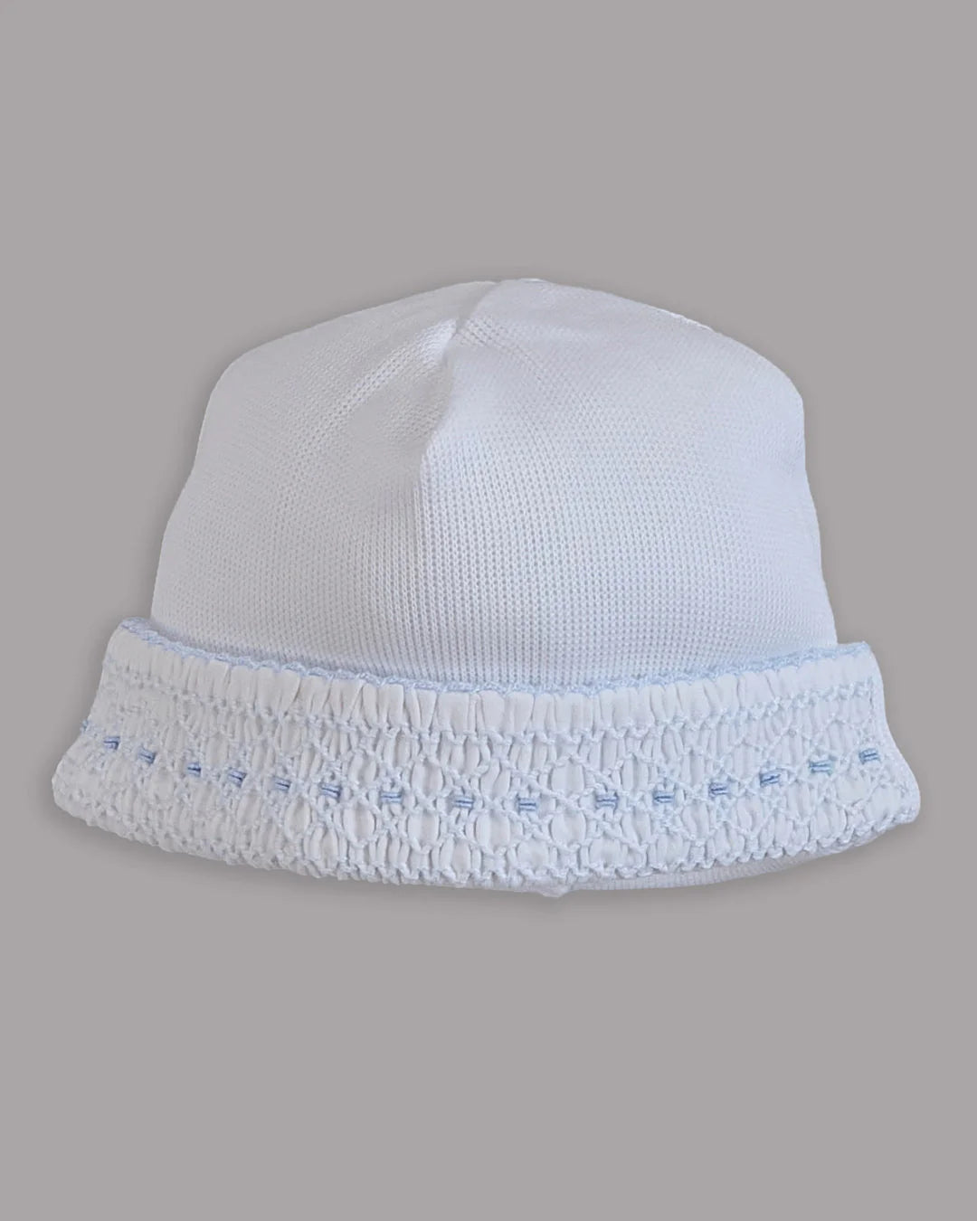 Mio Cotton White Special Knit Smocked Hat