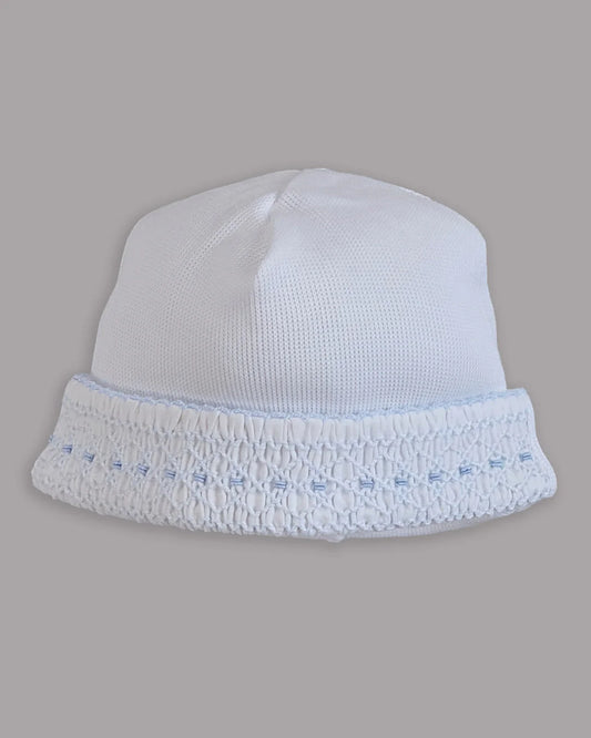 Mio Cotton White Special Knit Smocked Hat