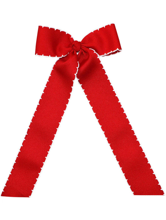 Red/White Moonstitch Streamer Bow