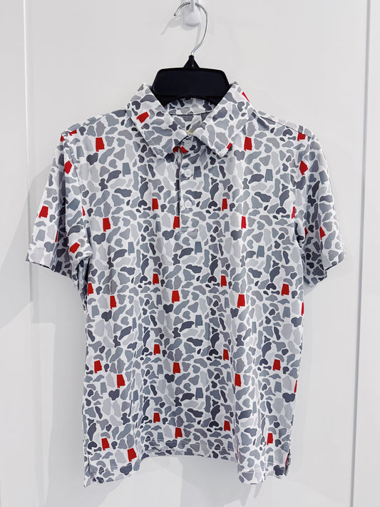 Meripex Alabama Camo Crimson/Grey Performance Polo
