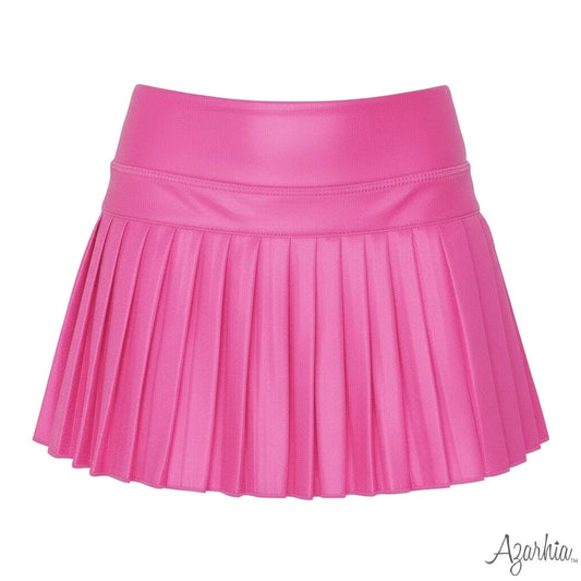 Azarhia Hot Pink Shimmer Mini Pleated Skort