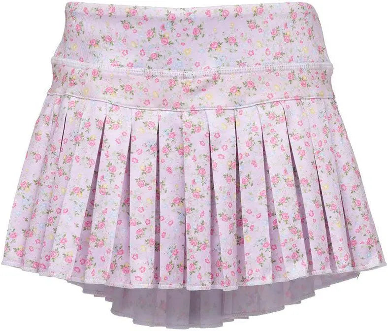 Azarhia Pretty in Pink Flowers Mini Pleated Skort