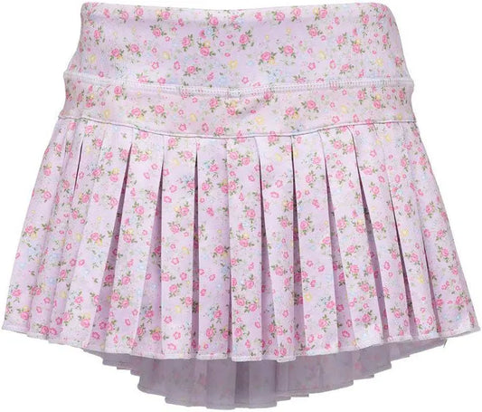 Azarhia Pretty in Pink Flowers Mini Pleated Skort