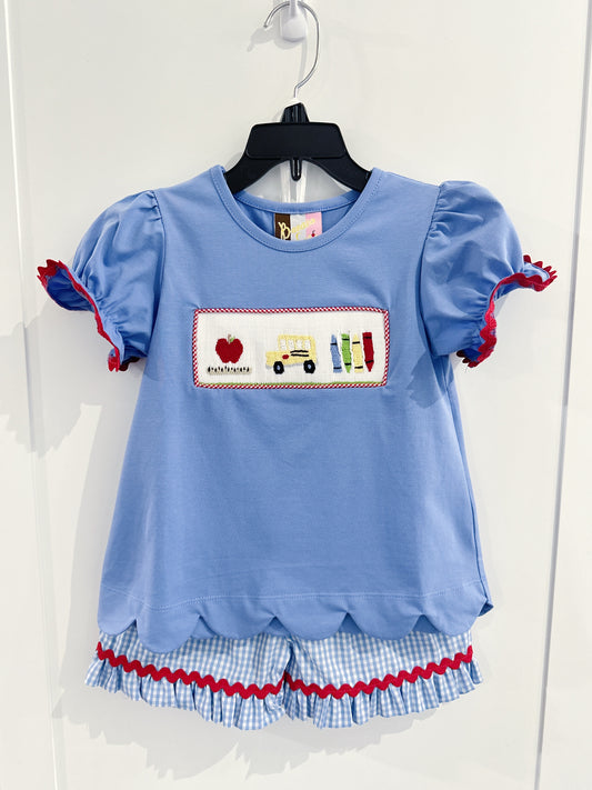 Banana Split Wheels on the Bus Girls Short Set