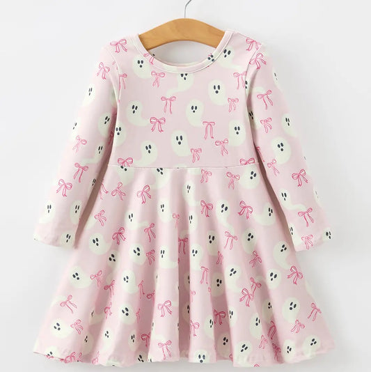 Halloween Ghost and Bows Twirl Dress