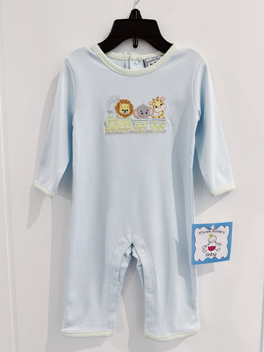 Three Sisters Zoo Train Boys Romper