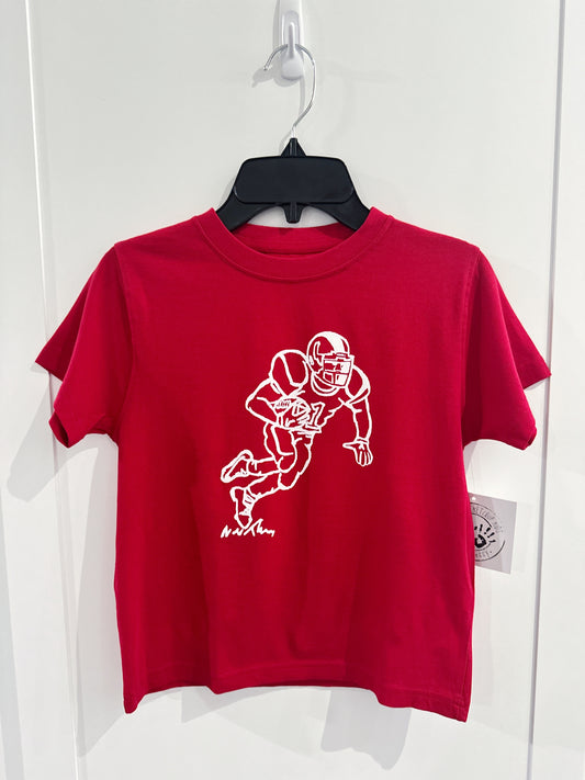 Mustard & Ketchup Crimson Football Player S/S Tee