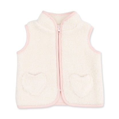 Angel Dear Sherpa Zip Vest with Heart Pockets