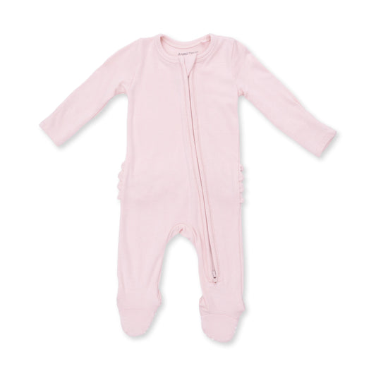 Angel Dear Veiled Pink Rib 2 Way Zipper Footie