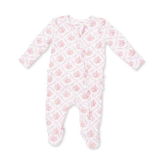 Angel Dear Rose Bow Lattice 2 Way Zipper Footie