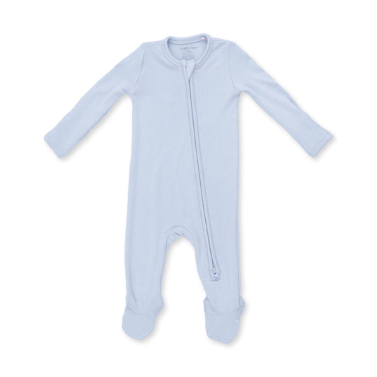 Angel Dear Sheer Rib Blue 2 Way Zipper Footie