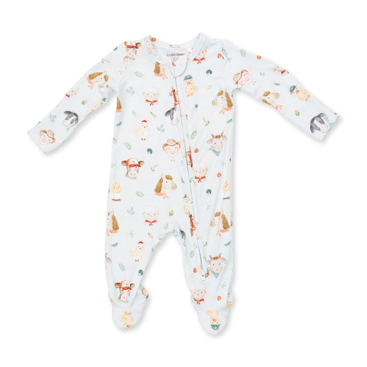 Angel Dear Baby Farm Faces 2 Way Zipper Footie