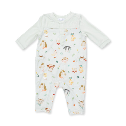 Angel Dear Baby Farm Faces Romper