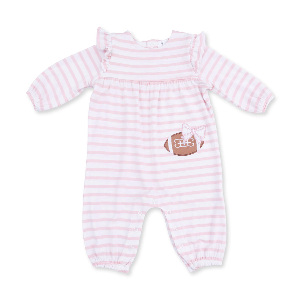 Angel Dear Football Dot Ruffle Snap Romper