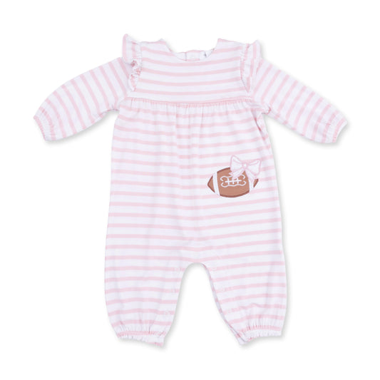 Angel Dear Football Dot Ruffle Snap Romper