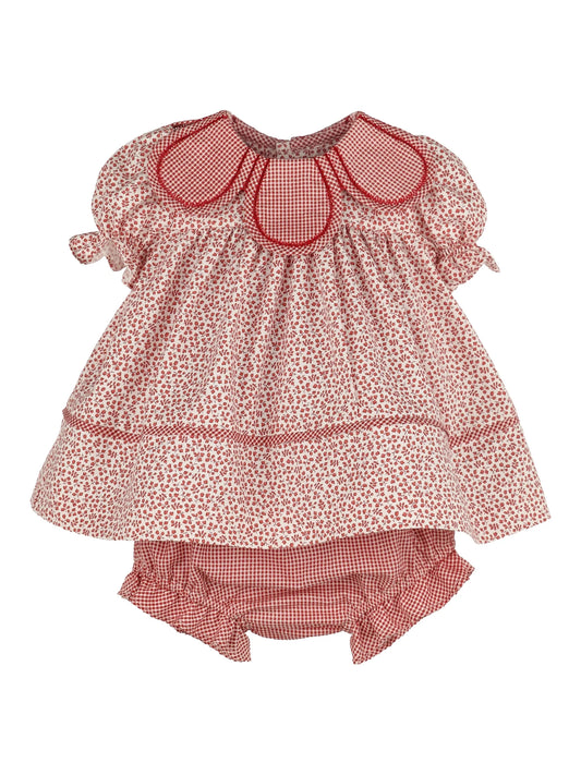 Sophie & Lucas Red Boxwood Petal Float Dress