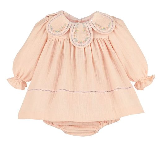 Sophie & Lucas Pink Cuddle Cotton Petal Float Dress