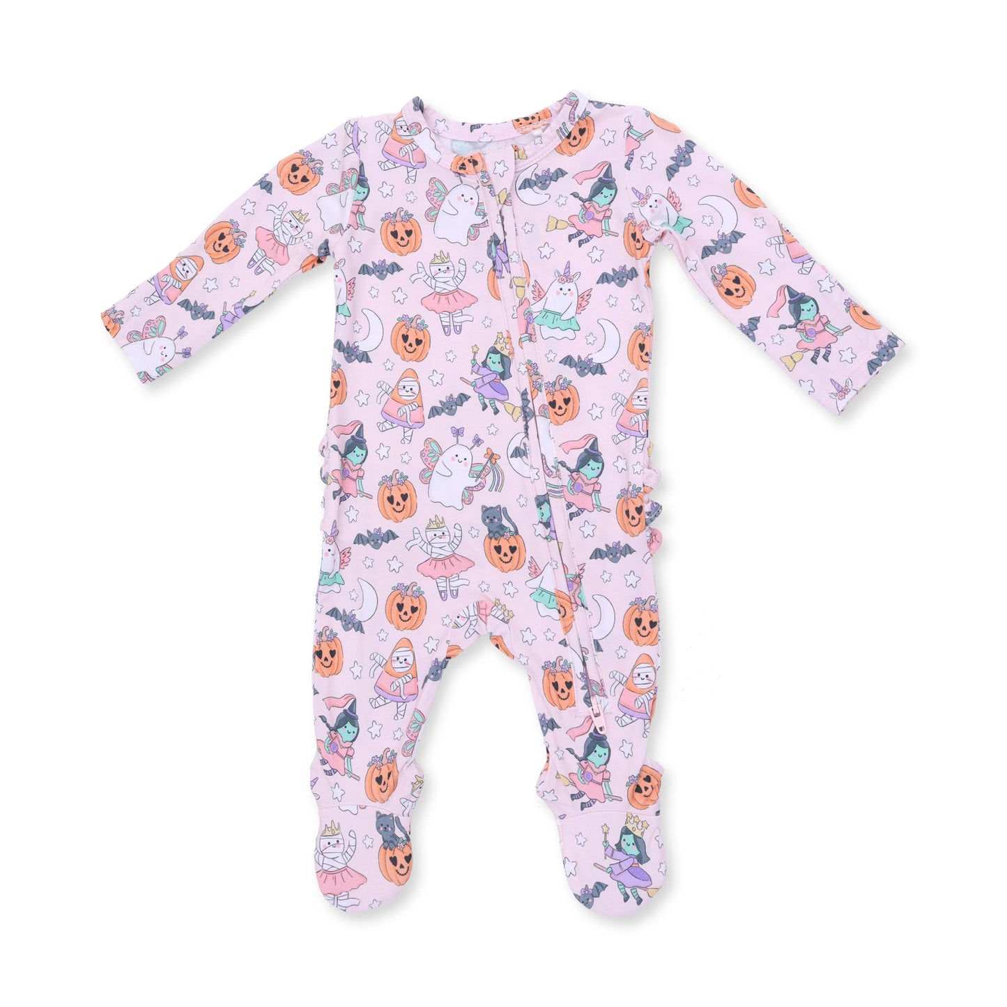 Angel Dear Pink Halloween Monster 2 Way Zipper Footie