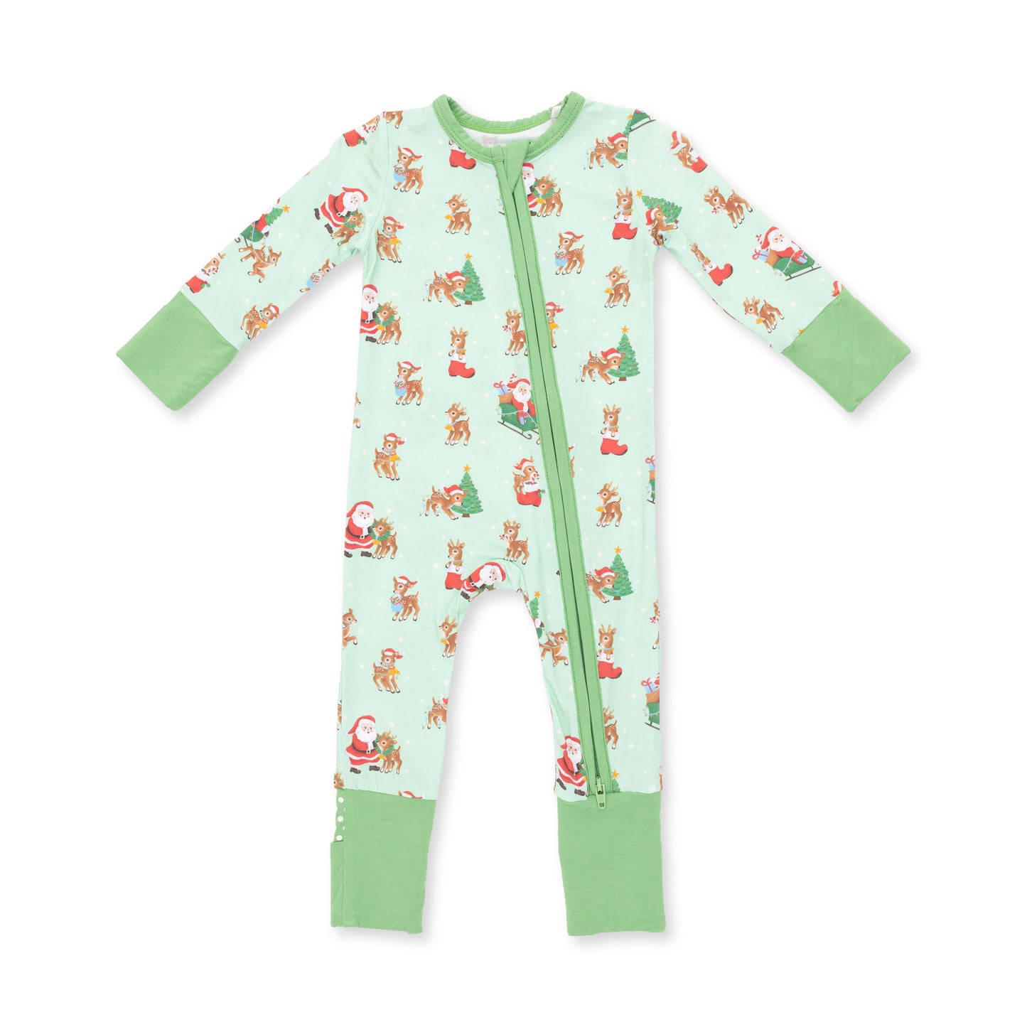 Angel Dear Blue Vintage Reindeer & Santa Convertible Romper