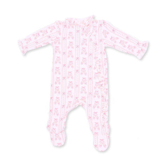 Angel Dear Ballet Shoes Ribbon Stripe Footie