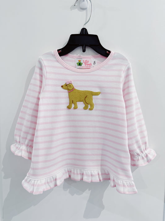 Lily Pads Girls Lab with Bow L/S Swing Top
