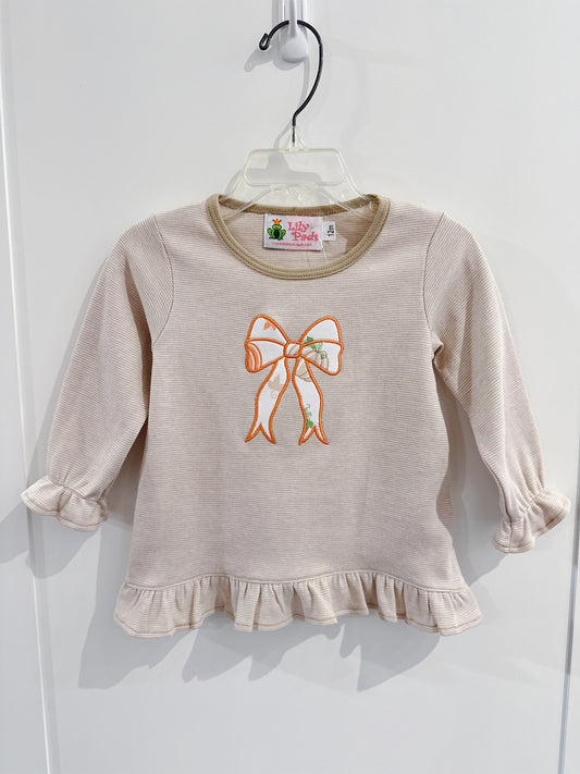 Lily Pads Girls Bow L/S Swing Top