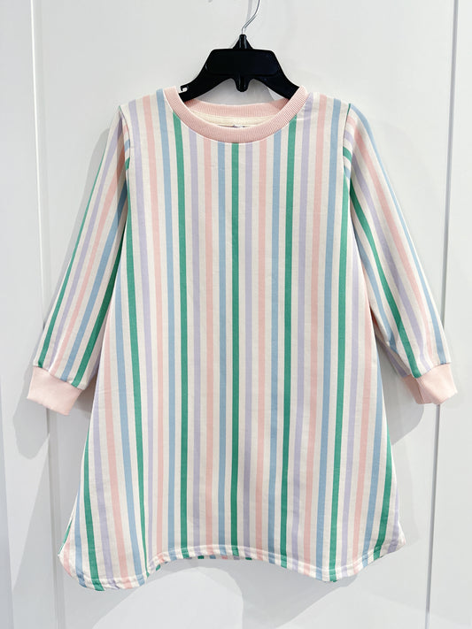 Honesty Multi Stripe Sweatshirt Dress
