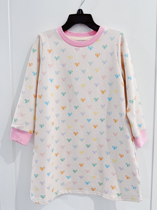 Honesty Multi Bows Sweatshirt Dress