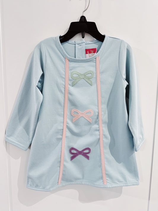 Banana Split Blue Maci Bow L/S Dress