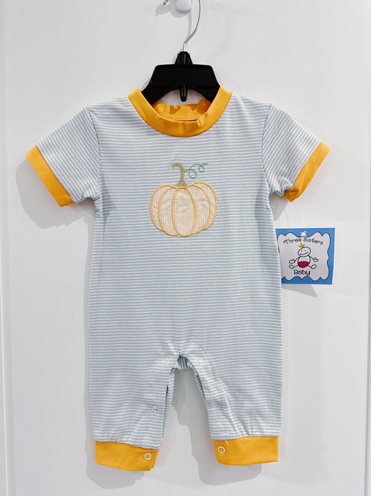 Three Sisters Pumpkin Applique Boys Romper