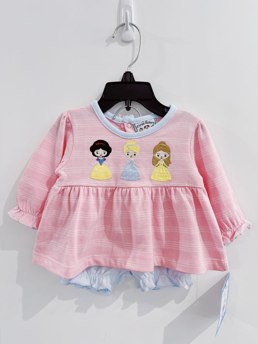 Three Sisters Princess Applique Bloomer Set